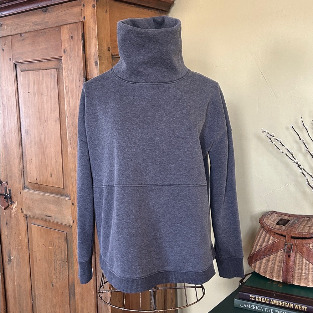 Athleta Grey Turtleneck Sweatshirt